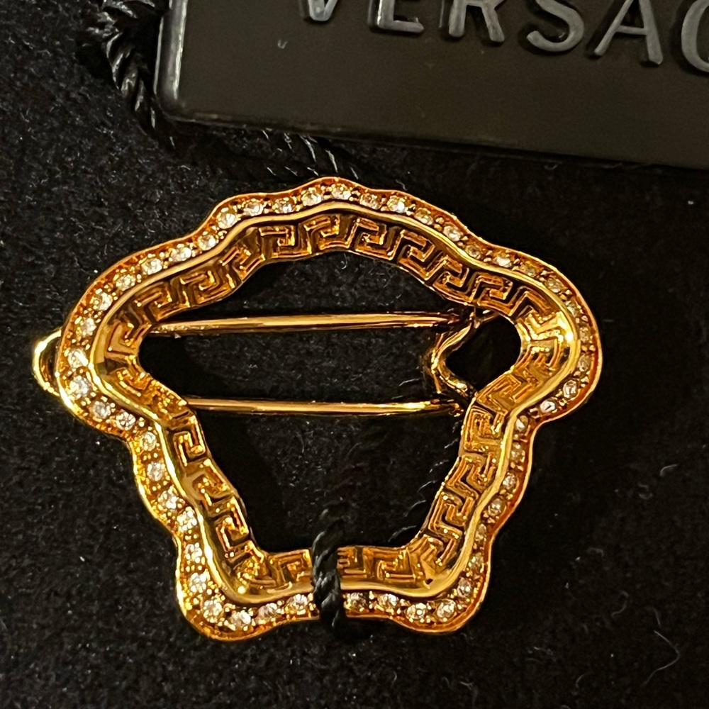 Versace Gold Hair Pin With Crystals